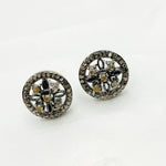 Load image into Gallery viewer, DE047. Diamond Black Rhodium Sterling Silver Round Studs
