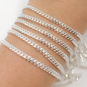 Sterling Silver Flat Curb Chains