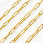 Load image into Gallery viewer, Gold Plated Matt 925 Sterling Silver Flat Paperclip Chains