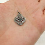 Load image into Gallery viewer, DC389. Diamond &amp; Sterling Silver Flower Charm with Gemstone
