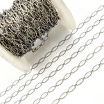 Load image into Gallery viewer, 790TWOX. Oxidized Sterling Silver Hammered Oval &amp; Smooth Round Link Chain
