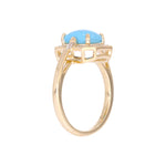 Load image into Gallery viewer, CR97135TQ8X6. 14k Solid Gold Diamond and Turquoise Ring