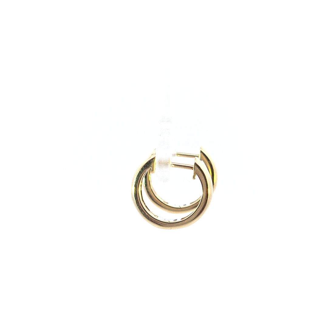EHE56598. 14K Solid Yellow Gold Diamond Hoop Earrings