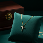 Load image into Gallery viewer, PCA44454. 14k Solid Gold Diamond Cross Necklace