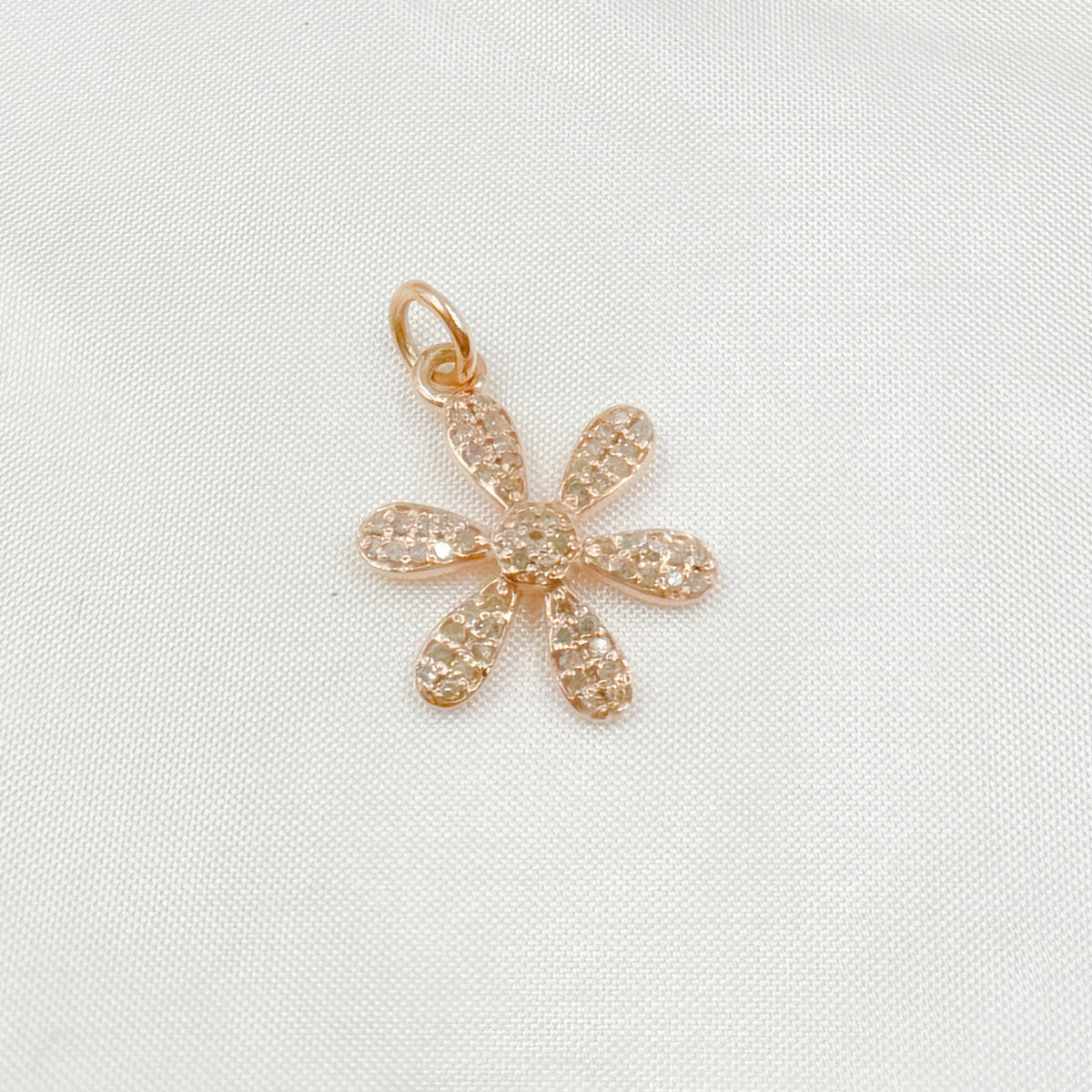 DC449. Diamond Sterling Silver Flower Pendant