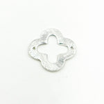 Load image into Gallery viewer, SSBS16. 15MM White Sterling Silver Brushed Flower Connector
