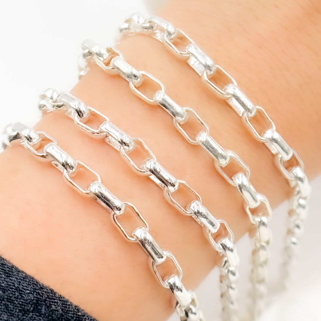 921SS. Sterling Silver Smooth Oval Link Chain