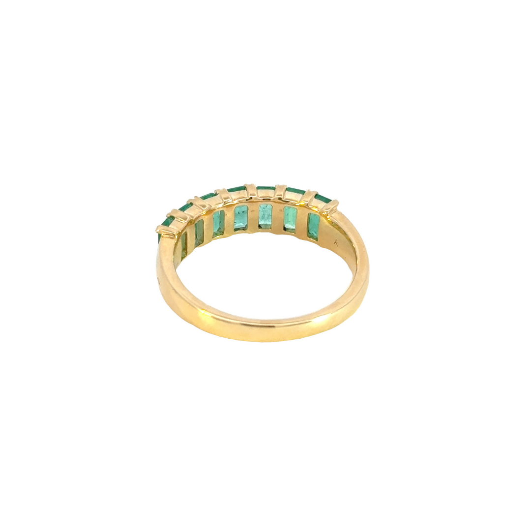 14K Solid Gold Emerald Band Ring. CR96260EM5X3