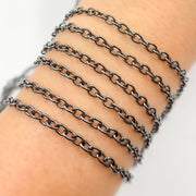 2510TWOX. Oxidized Sterling Silver Twisted Cable Link Chain