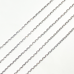 Load image into Gallery viewer, Black Rhodium 925 Sterling Silver Diamond Cut Rolo Chain. X4SBDC
