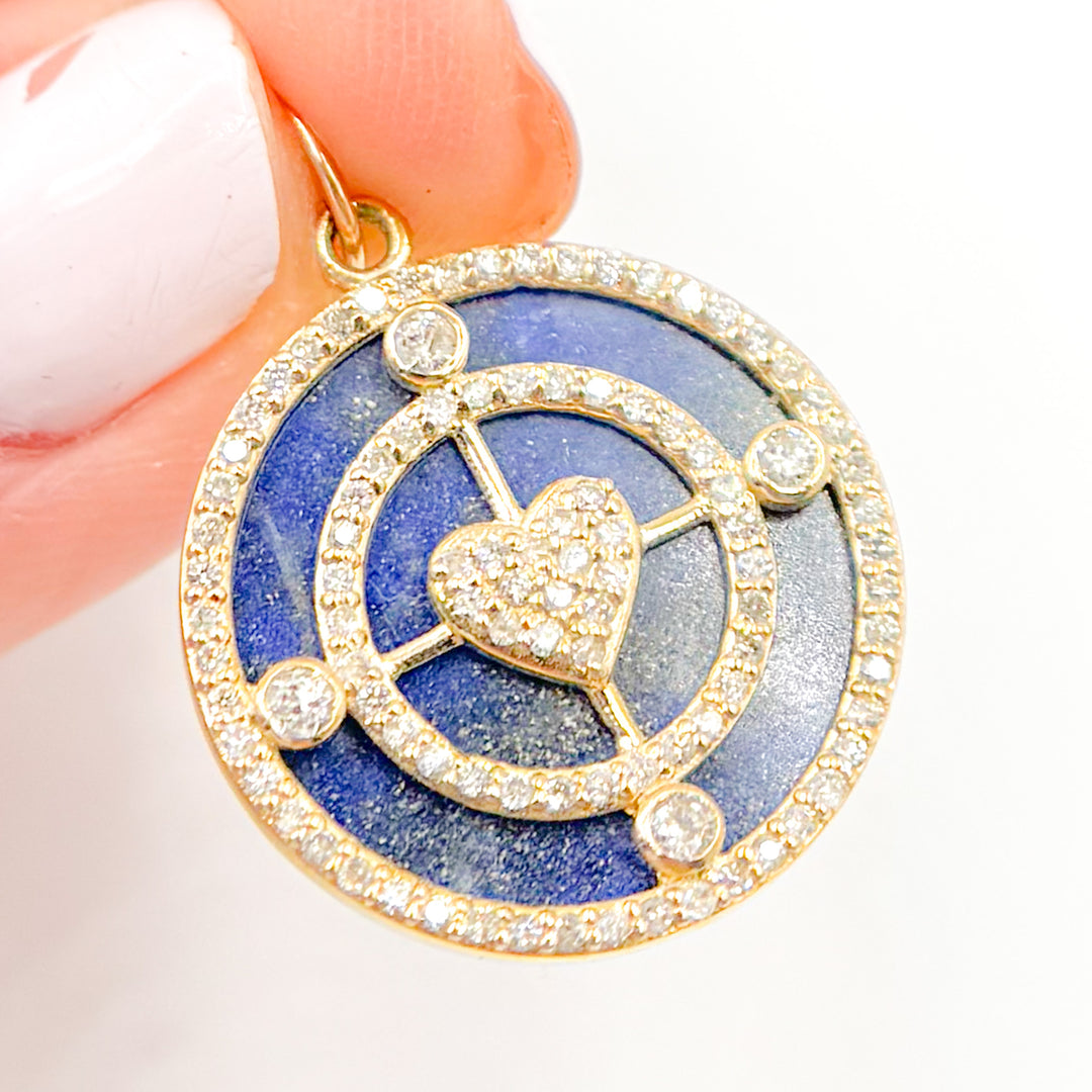 Shop Now Gold Round Heart Pendant