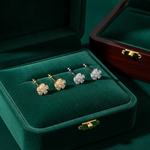 Load image into Gallery viewer, ER115283. 14k Solid Gold Diamond Flower Studs