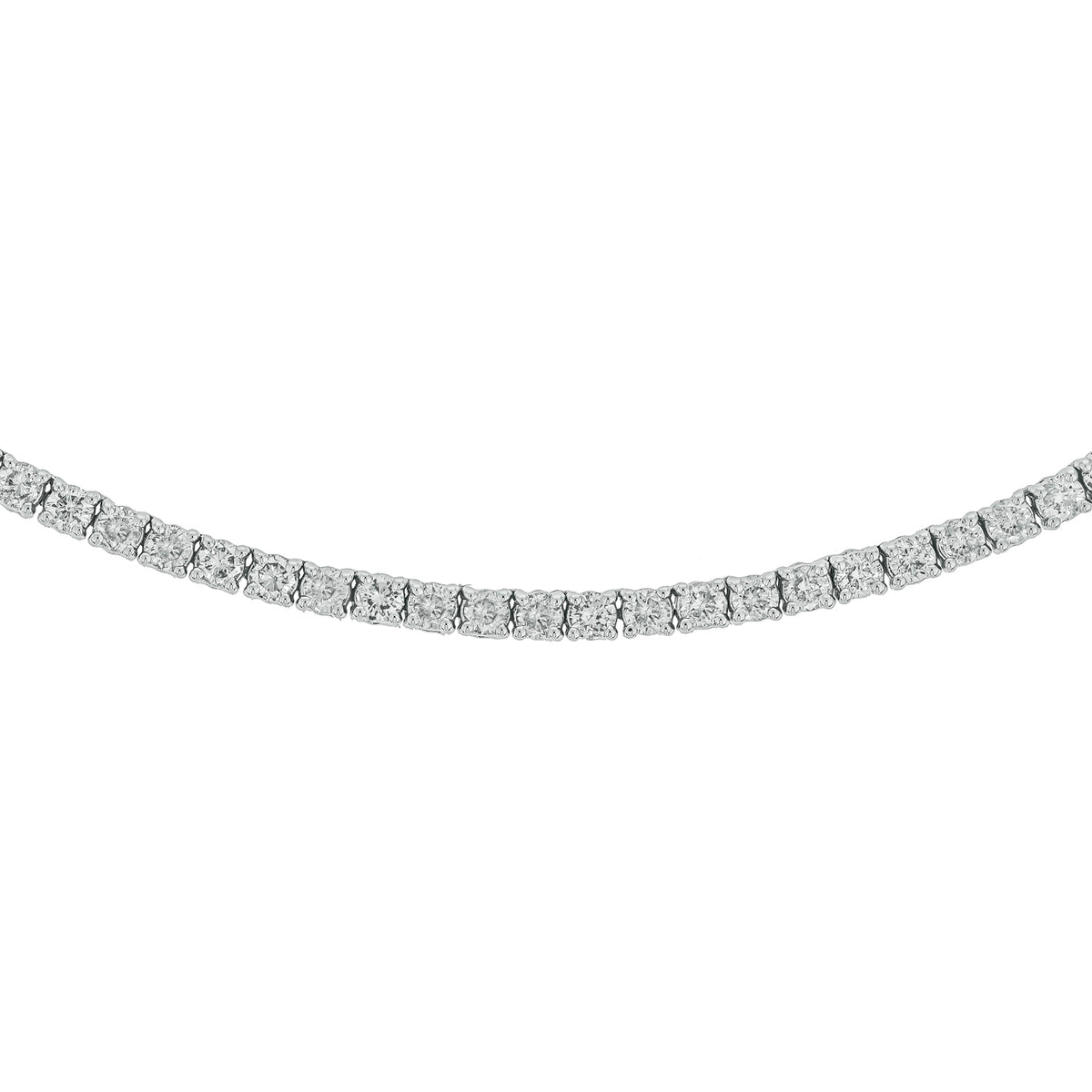 NFR71713. 14K Solid Gold Diamond Tennis Choker Necklace