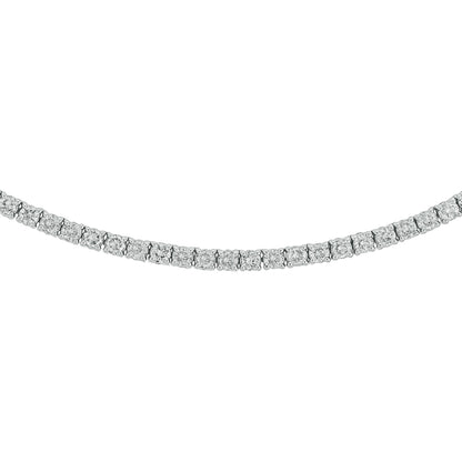NFR71713. 14K Solid Gold Diamond Tennis Choker Necklace