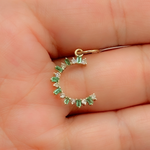 Load image into Gallery viewer, GDP606B. 14K Solid Gold Moon Charm with Diamond and Gemstones
