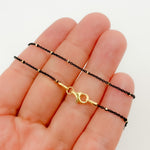 Load image into Gallery viewer, Z36GB1F. Sterling Silver Oxidized Satellite Chain with Gold Cubes

