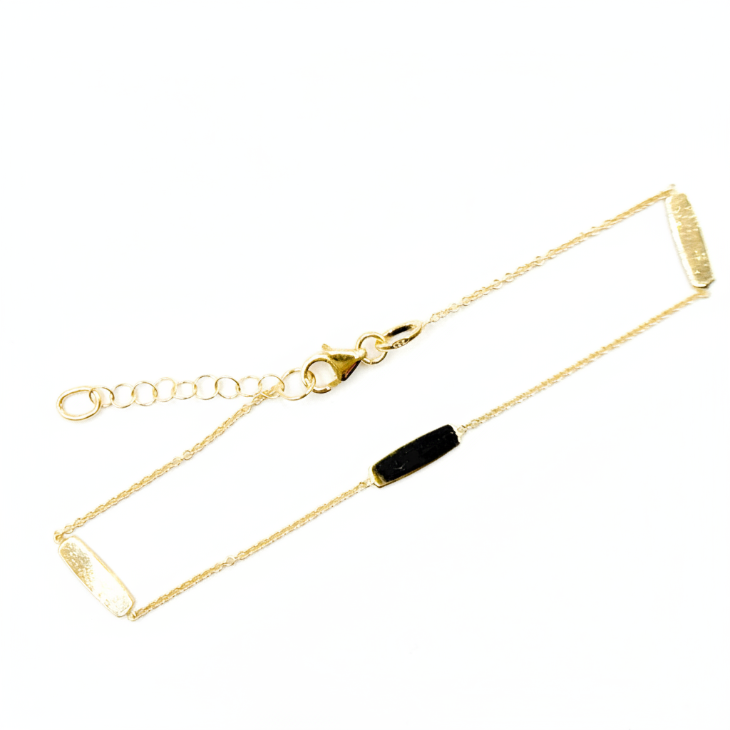 BR4900. 14k Solid Yellow Gold Bars Link Bracelet