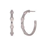 Load image into Gallery viewer, 14k Solid White Gold Hoops