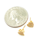 Load image into Gallery viewer, 14K Solid Gold and Diamonds Heart Earrings. EFB51529
