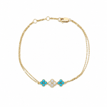 Load image into Gallery viewer, BR402708. 14k Solid Gold Diamond and Gemstone Fancy Flower Bracelet