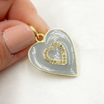 Load image into Gallery viewer, DP543A. Diamond Sterling Silver Heart Enamel Pendant
