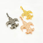 Load image into Gallery viewer, DP242. Diamond Sterling Silver Fleur De Lis Shape Pendant
