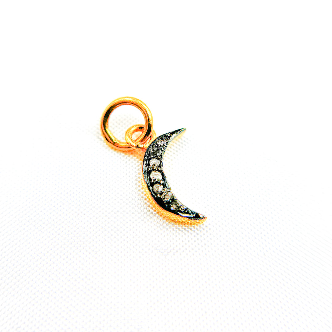 DC081. Diamond Sterling Silver Moon Charm