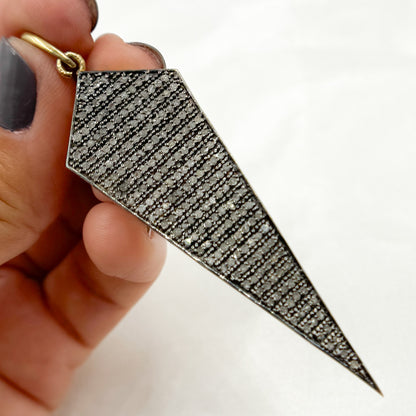 DP060. Diamond Sterling Silver Arrow Head Pendant