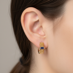 Load image into Gallery viewer, EHZ57170. 14k Solid Gold Gemstone Huggies