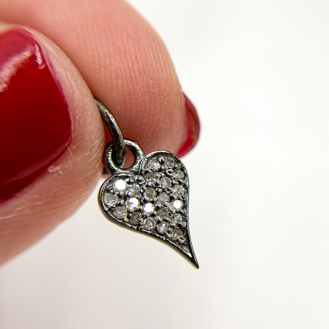 DC125. Diamond Sterling Silver Heart Charm