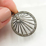 Load image into Gallery viewer, DP686. Diamond Sterling Silver Round Fancy Pendant with Gemstone
