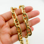 Load image into Gallery viewer, TRE006. 14K Yellow Gold Hollow Marina Chain – Bold, Thick Links