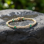 Load image into Gallery viewer, BTL65393EM. 14k Solid Gold Diamond and Gemstone Tennis Bracelet