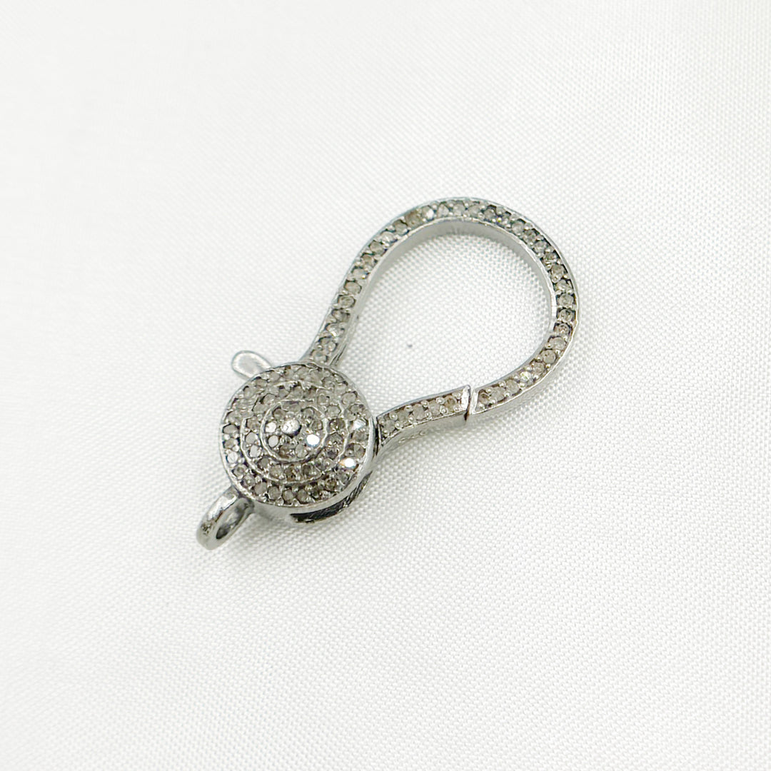 DC640. Diamond & Sterling Silver Pear Shape Trigger Clasp