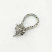 Diamond & Sterling Silver Pear Shape Trigger Clasp