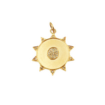 Load image into Gallery viewer, 14K Solid Gold with Diamonds Sun Charm. GDP179
