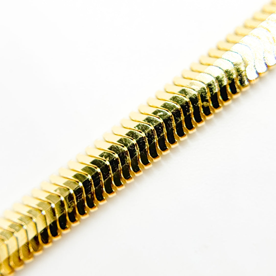 420CCTDBRA8. 14K Solid Gold Flat Snake Necklace