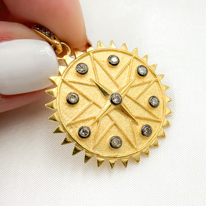 Silver Round Star Pendant