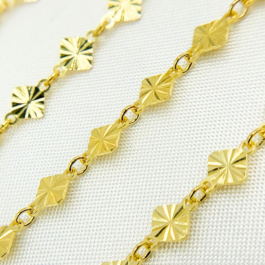 Gold Plated 925 Sterling Silver Hammered Diamonds