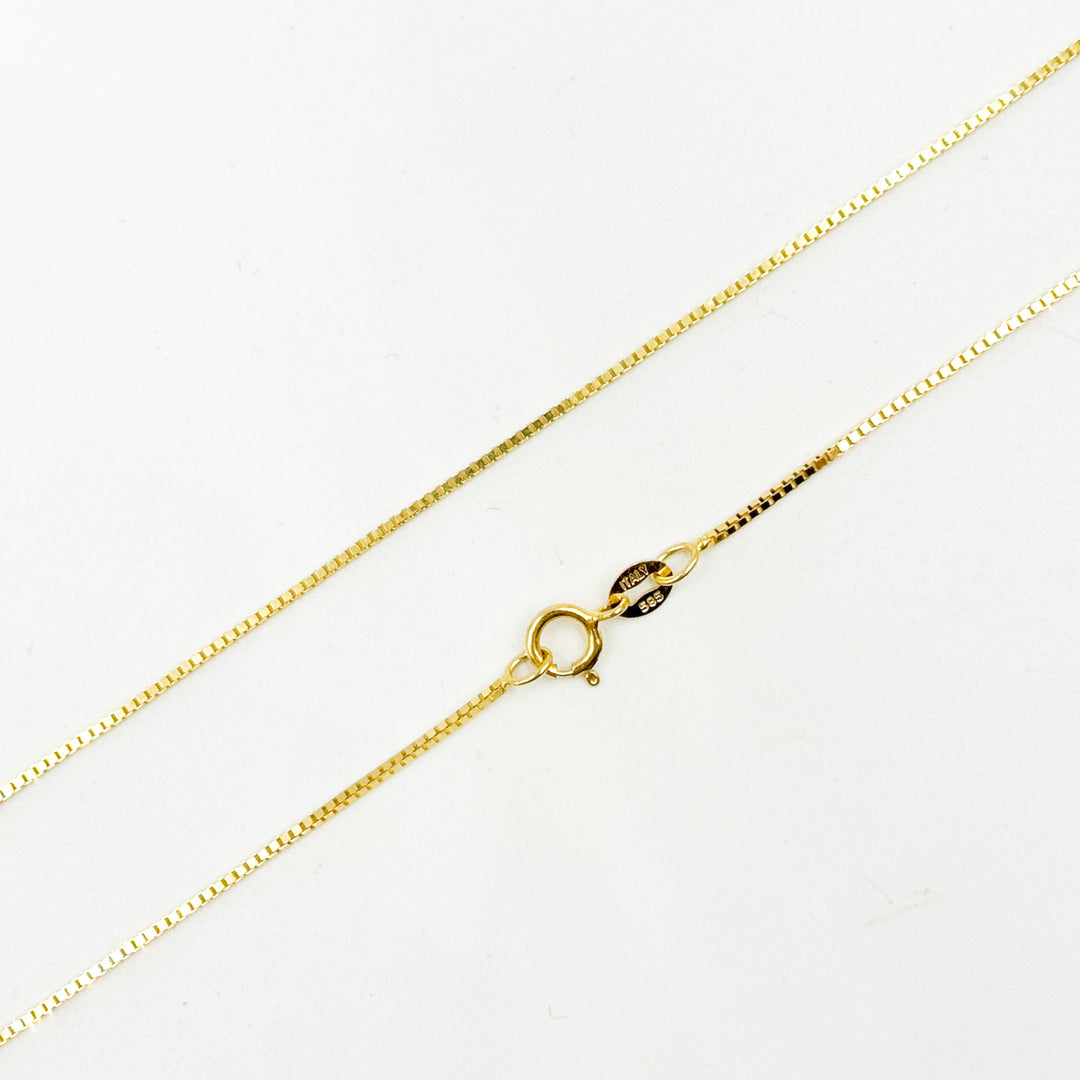 058VED. 14K Solid Gold Link Box Chain