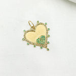 Load image into Gallery viewer, 14k Solid Gold Diamond and Gemstone Double Heart Charm. GDP493
