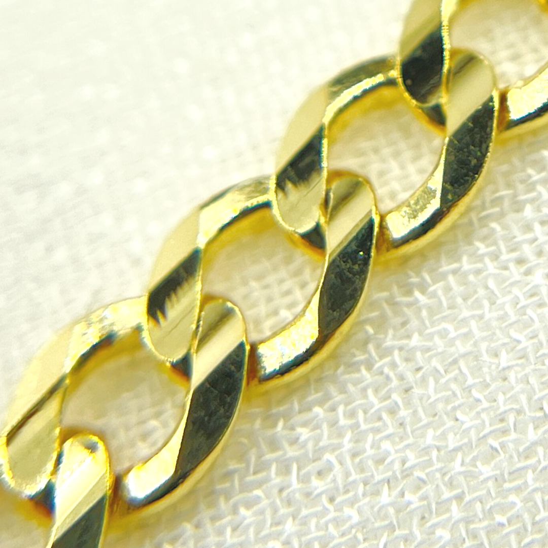 100R13FG1T2A9L001byFt. 14K Solid Yellow Gold Flat Curb Chain by Foot