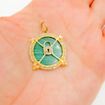 Load image into Gallery viewer, KG131. 14K Solid Gold Round Lock Pendant