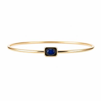 CB96731. 14K Solid Gold Gemstone Bangle