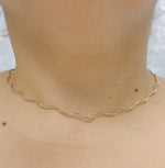 Load image into Gallery viewer, SOW130RC. Sterling Silver Rose Gold Plated Snake Omega Necklace
