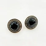 Load image into Gallery viewer, DE043. Diamond Silver Gemstone Round Studs
