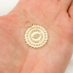 Load image into Gallery viewer, GDP327. 14K Solid Gold Diamond Round Eye Charm
