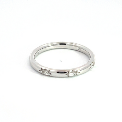 14K Solid Gold Diamond Baguette Ring.