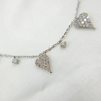 NT402983. 14K Solid Gold Diamond Heart Shape Dangle Necklace