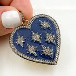 Load image into Gallery viewer, DP040A. Diamond Sterling Silver Heart and Stars Enamel Pendant
